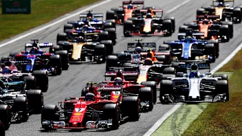 Kimi Raikkonen (FIN) Ferrari SF70-H and Sebastian Vettel (GER) Ferrari SF70-H as Felipe Massa (BRA)
