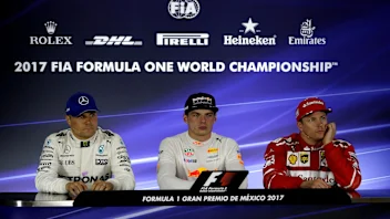 Valtteri Bottas (FIN) Mercedes AMG F1, race winner Max Verstappen (NED) Red Bull Racing and Kimi