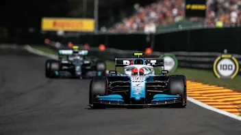 SPA-FRANCORCHAMPS, BELGIUM - AUGUST 31: Robert Kubica, Williams FW42, leads Valtteri Bottas,