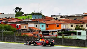 SAO PAULO, BRAZIL - NOVEMBER 16: Max Verstappen of the Netherlands driving the (33) Aston Martin