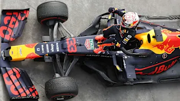 SAO PAULO, BRAZIL - NOVEMBER 17: Race winner Max Verstappen of Netherlands and Red Bull Racing