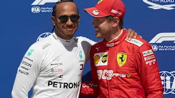 CIRCUIT GILLES-VILLENEUVE, CANADA - JUNE 08: Front row starters Lewis Hamilton, Mercedes AMG F1,