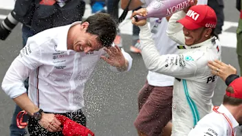 MONTE CARLO, MONACO - MAY 26: Lewis Hamilton, Mercedes AMG F1, 1st position, celebrates after the