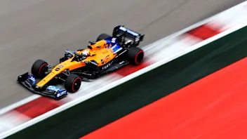SOCHI, RUSSIA - SEPTEMBER 28: Carlos Sainz of Spain driving the (55) McLaren F1 Team MCL34 Renault