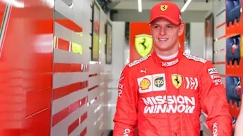 BAHRAIN INTERNATIONAL CIRCUIT, BAHRAIN - APRIL 02: Mick Schumacher, Ferrari, emerges from the