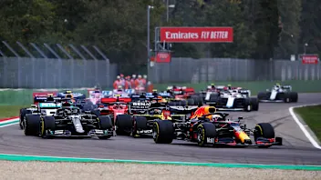 IMOLA, ITALY - NOVEMBER 01: Max Verstappen of the Netherlands driving the (33) Aston Martin Red