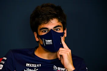 IMOLA, ITALY - OCTOBER 30: Lance Stroll of Canada and Racing Point talks in the Drivers Press