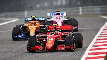 NUERBURG, GERMANY - OCTOBER 11: Charles Leclerc of Monaco driving the (16) Scuderia Ferrari SF1000