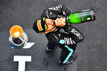 NUERBURG, GERMANY - OCTOBER 11: Race winner Lewis Hamilton of Great Britain and Mercedes GP