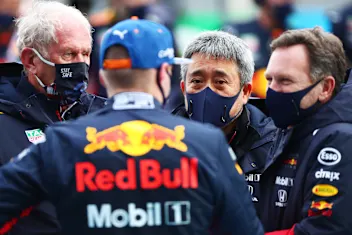 NUERBURG, GERMANY - OCTOBER 11: Second placed Max Verstappen of Netherlands and Red Bull Racing