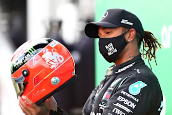 NUERBURG, GERMANY - OCTOBER 11: Race winner Lewis Hamilton of Great Britain and Mercedes GP