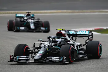 NUERBURG, GERMANY - OCTOBER 11: Valtteri Bottas of Finland driving the (77) Mercedes AMG Petronas