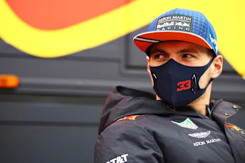 NUERBURG, GERMANY - OCTOBER 08: Max Verstappen of Netherlands and Red Bull Racing looks on, in the
