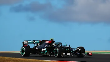 PORTIMAO, PORTUGAL - OCTOBER 23: Valtteri Bottas of Finland driving the (77) Mercedes AMG Petronas