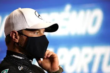 PORTIMAO, PORTUGAL - OCTOBER 25: Second placed Valtteri Bottas of Finland and Mercedes GP talks in