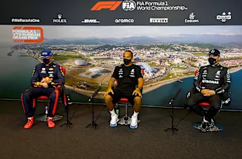 SOCHI, RUSSIA - SEPTEMBER 26: Pole position qualifier Lewis Hamilton of Great Britain and Mercedes