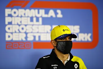 SPIELBERG, AUSTRIA - JULY 09: Esteban Ocon of France and Renault Sport F1 talks in the Drivers