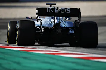 BARCELONA, SPAIN - FEBRUARY 28: Lewis Hamilton of Great Britain driving the (44) Mercedes AMG