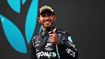 ISTANBUL, TURKEY - NOVEMBER 15: Race winner Lewis Hamilton of Great Britain and Mercedes GP