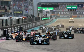 ABU DHABI, UNITED ARAB EMIRATES - DECEMBER 12: Lewis Hamilton of Great Britain driving the (44)