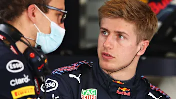 ABU DHABI, UNITED ARAB EMIRATES - DECEMBER 14: Juri Vips of Estonia and Red Bull Racing prepares to