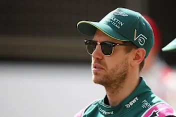 BAHRAIN, BAHRAIN - MARCH 12: Sebastian Vettel of Germany and Aston Martin F1 Team looks on from the