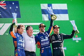 MONZA, ITALY - SEPTEMBER 12: Lando Norris of McLaren and Great Britain, Zac Brown of USA and