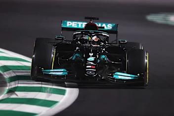 JEDDAH, SAUDI ARABIA - DECEMBER 03: Lewis Hamilton of Great Britain driving the (44) Mercedes AMG