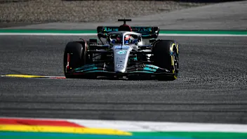 SPIELBERG, AUSTRIA - JULY 09: George Russell of Great Britain driving the (63) Mercedes AMG