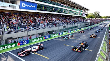 SAO PAULO, BRAZIL - NOVEMBER 12: Kevin Magnussen of Denmark driving the (20) Haas F1 VF-22 Ferrari