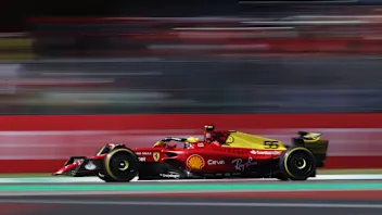 MONZA, ITALY - SEPTEMBER 11: Carlos Sainz of Spain driving (55) the Ferrari F1-75 on track during