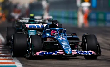 MIAMI, FLORIDA - MAY 08: Fernando Alonso of Spain driving the (14) Alpine F1 A522 Renault on track