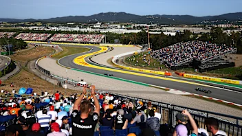 BARCELONA, SPAIN - MAY 20: Lance Stroll of Canada driving the (18) Aston Martin AMR22 Mercedes and