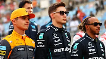 NORTHAMPTON, ENGLAND - JULY 06: Lando Norris of Great Britain and McLaren attends the Drivers Press