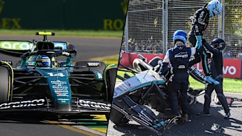 MELBOURNE, AUSTRALIA - MARCH 24: Fernando Alonso of Spain driving the (14) Aston Martin AMR24