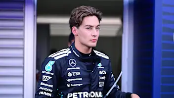SPA, BELGIUM - JULY 25: George Russell of Great Britain and Mercedes AMG Petronas F1 Team walks in