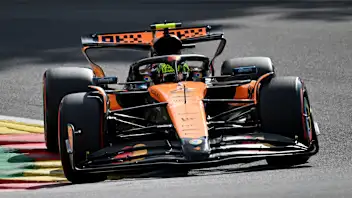 SPA, BELGIUM - JULY 26: Lando Norris of Great Britain driving the (4) McLaren MCL39 Mercedes on