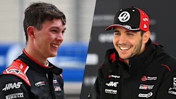 SHANGHAI, CHINA - MARCH 22: Esteban Ocon of France and Haas F1 and Oliver Bearman of Great Britain