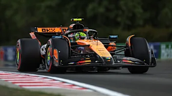 BUDAPEST, HUNGARY - AUGUST 01: Lando Norris of Great Britain driving the (4) McLaren MCL39 Mercedes