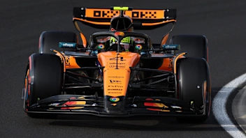 BUDAPEST, HUNGARY - AUGUST 01: Lando Norris of Great Britain driving the (4) McLaren MCL39 Mercedes