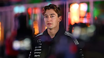 LAS VEGAS, NEVADA - NOVEMBER 19: George Russell of Great Britain and Mercedes AMG Petronas F1 Team