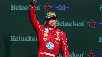 MEXICO CITY, MEXICO - OCTOBER 26: Second placed Charles Leclerc of Monaco and Scuderia Ferrari