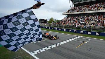BARCELONA, SPAIN - JUNE 04: Race winner Max Verstappen of the Netherlands driving the (1) Oracle
