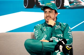 MIAMI, FLORIDA - MAY 06: Second placed qualifier Fernando Alonso of Spain and Aston Martin F1 Team