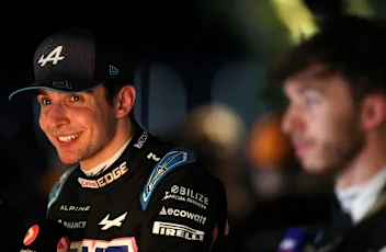 JEDDAH, SAUDI ARABIA - MARCH 18: 7th placed qualifier Esteban Ocon of France and Alpine F1 talks to