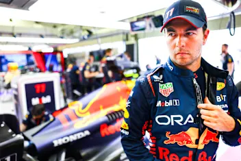 JEDDAH, SAUDI ARABIA - MARCH 19: Race winner Sergio Perez of Mexico and Oracle Red Bull Racing