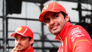 SUZUKA, JAPAN - APRIL 06: 8th placed qualifier Charles Leclerc of Monaco and Ferrari walks in parc