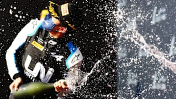 BAHRAIN, BAHRAIN - MARCH 28: Race winner Guanyu Zhou of China and UNI-Virtuosi Racing celebrates on