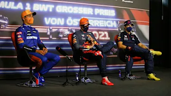 VERSTAPPEN Max (ned), Red Bull Racing Honda RB16B, portrait with NORRIS Lando (gbr), McLaren MCL35M