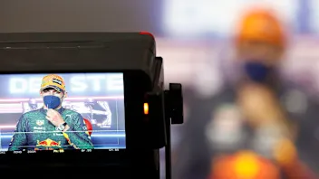 Max Verstappen, Red Bull Racing, 1st position, in the Press